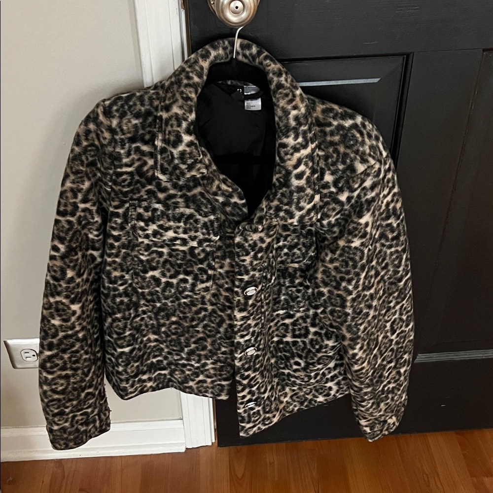Leopard Print Faux Fur Jacket